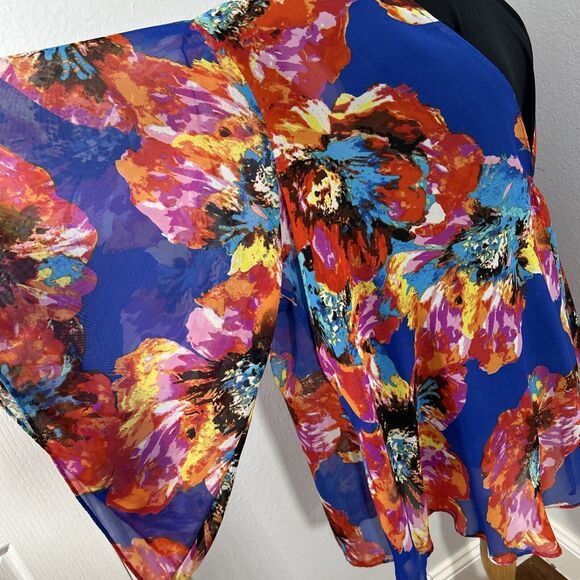 Sara‎ Michelle Blouse Womens 3X Floral Flutter Sleeves Whimsical Romantic Fairy - Picture 4 of 16